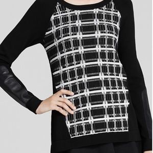 Nanette lepore leather trim sweater first edition